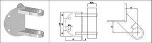 Eck-Pfosten-Klemmhalter runde Form 42.4 mm geschliffen 1.4301 - INOXTECH-Handlauf-/Geländer-System