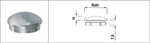 Rohrkappe halbrund für Rohr DN 33.7 mm abgeflacht, Widerhak. 137245 - INOXTECH-Handlauf-/Geländer-System